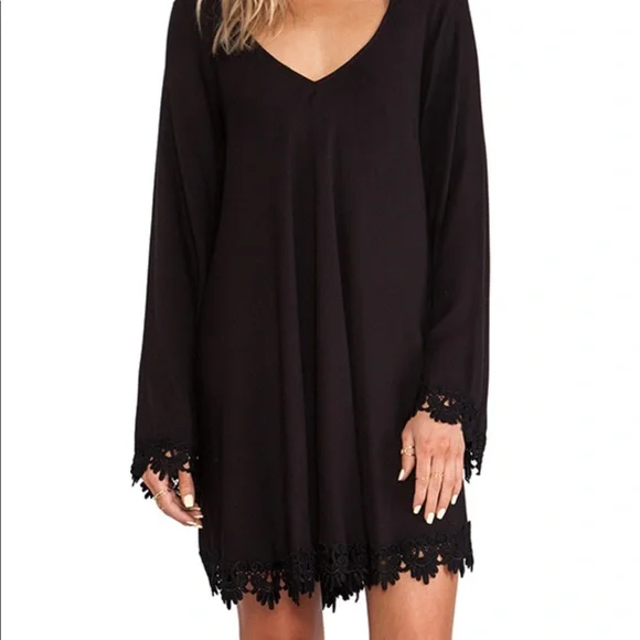 Angelic Long Sleeve Black Dress - Picture 7 of 7